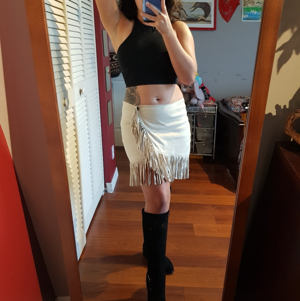 Fringe Mini Skirt